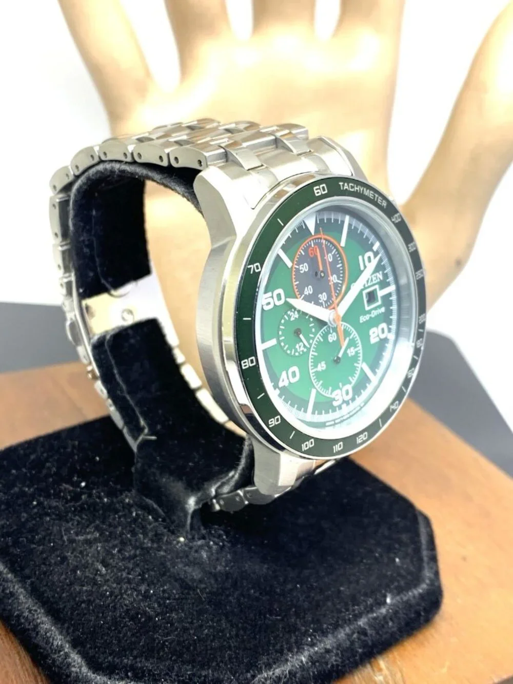 Citizen Men's Watch CA0851-56X Brycen Eco-Drive Green Dial Chronograph 44mm